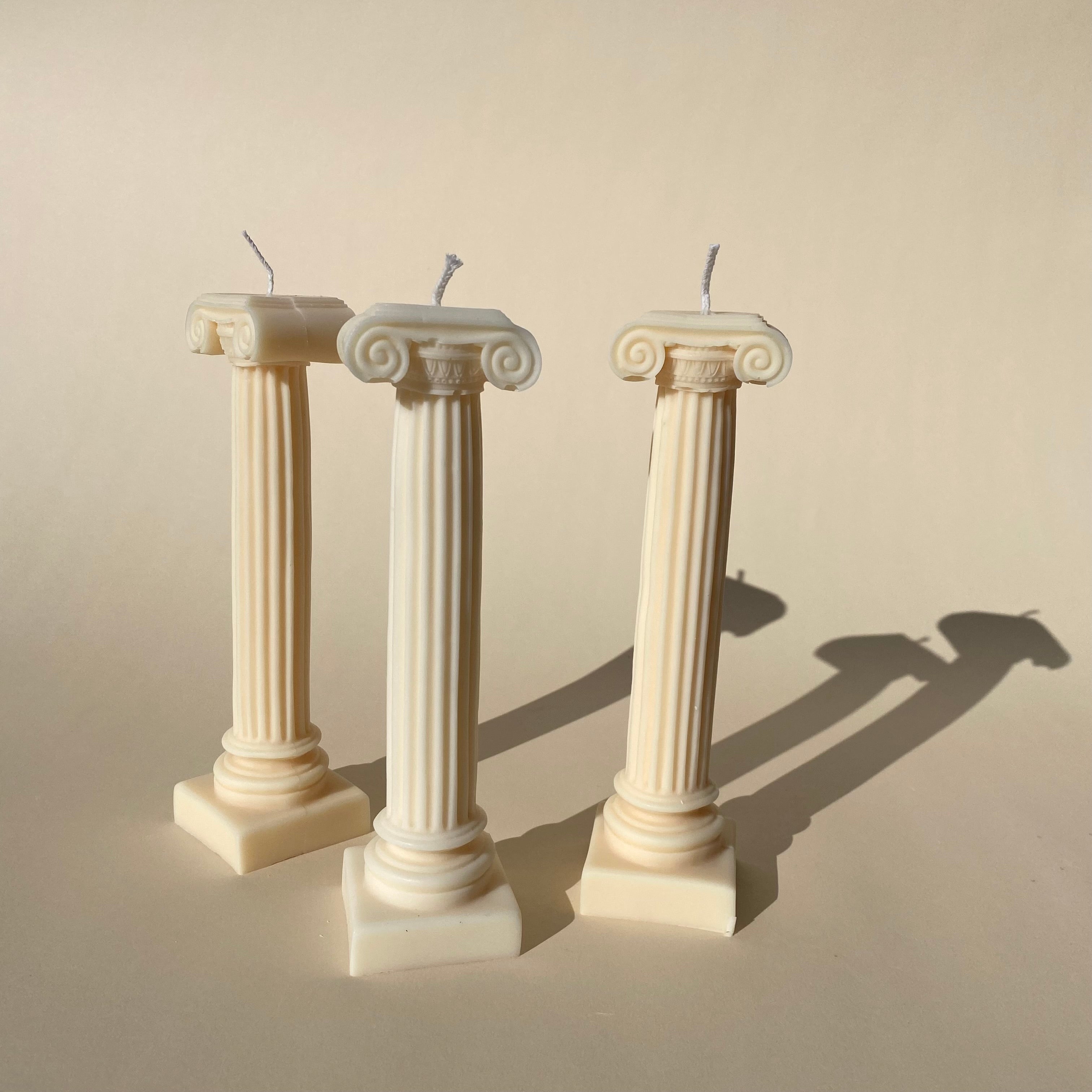 Roman Column Candle - White