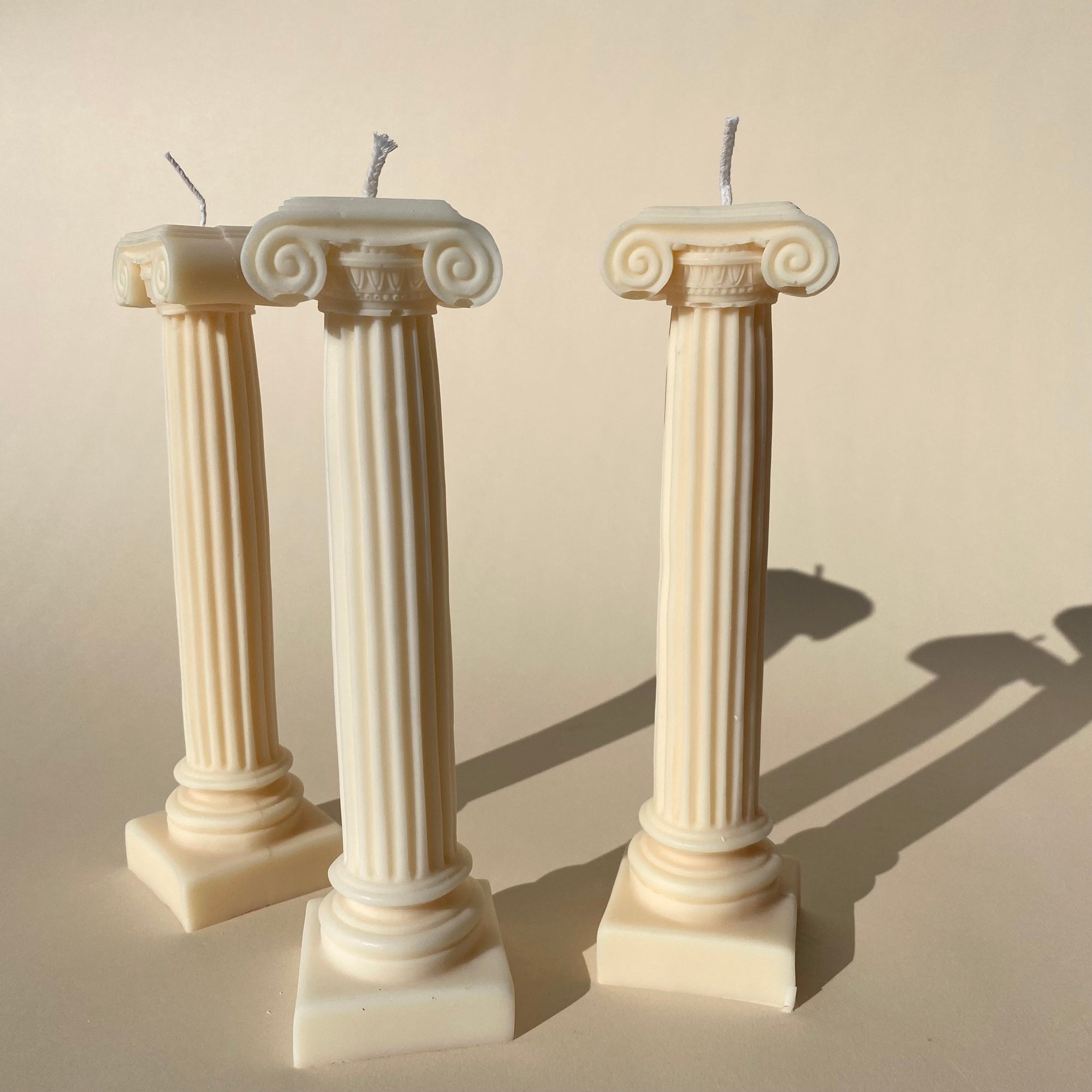 Roman Column Candle - White