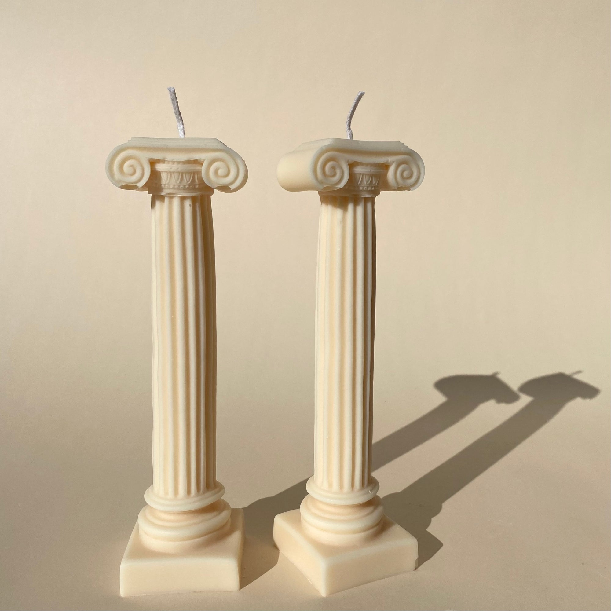 Roman Column Candle - White