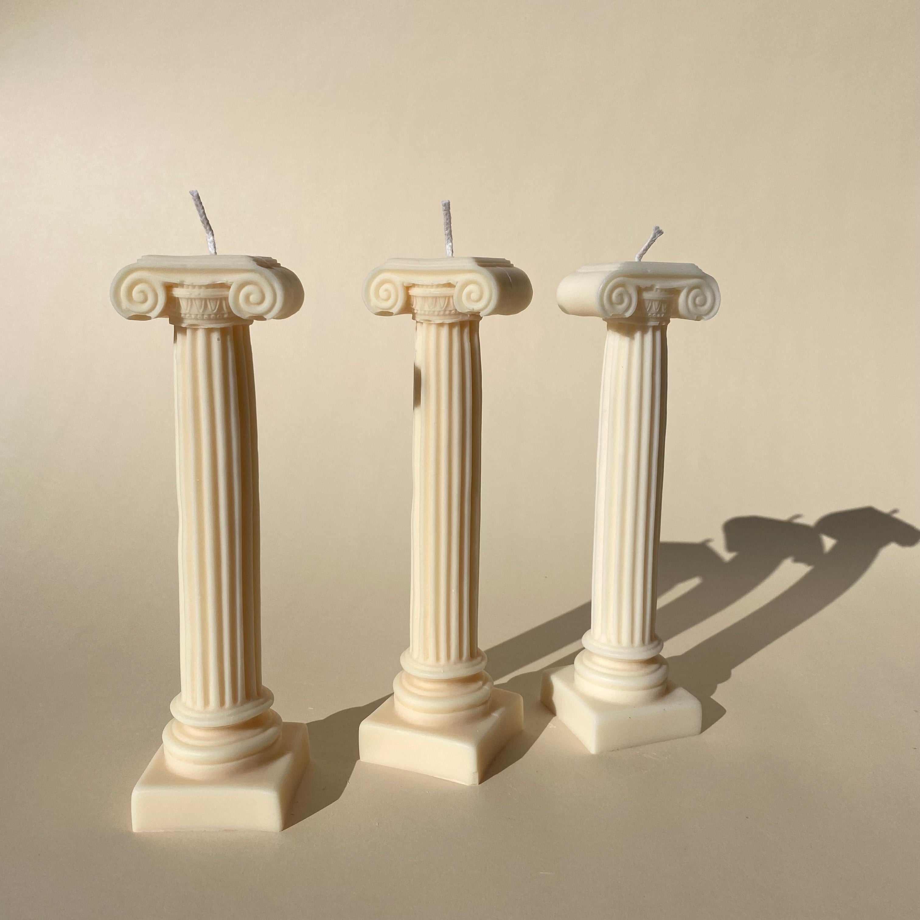 Roman Column Candle - White