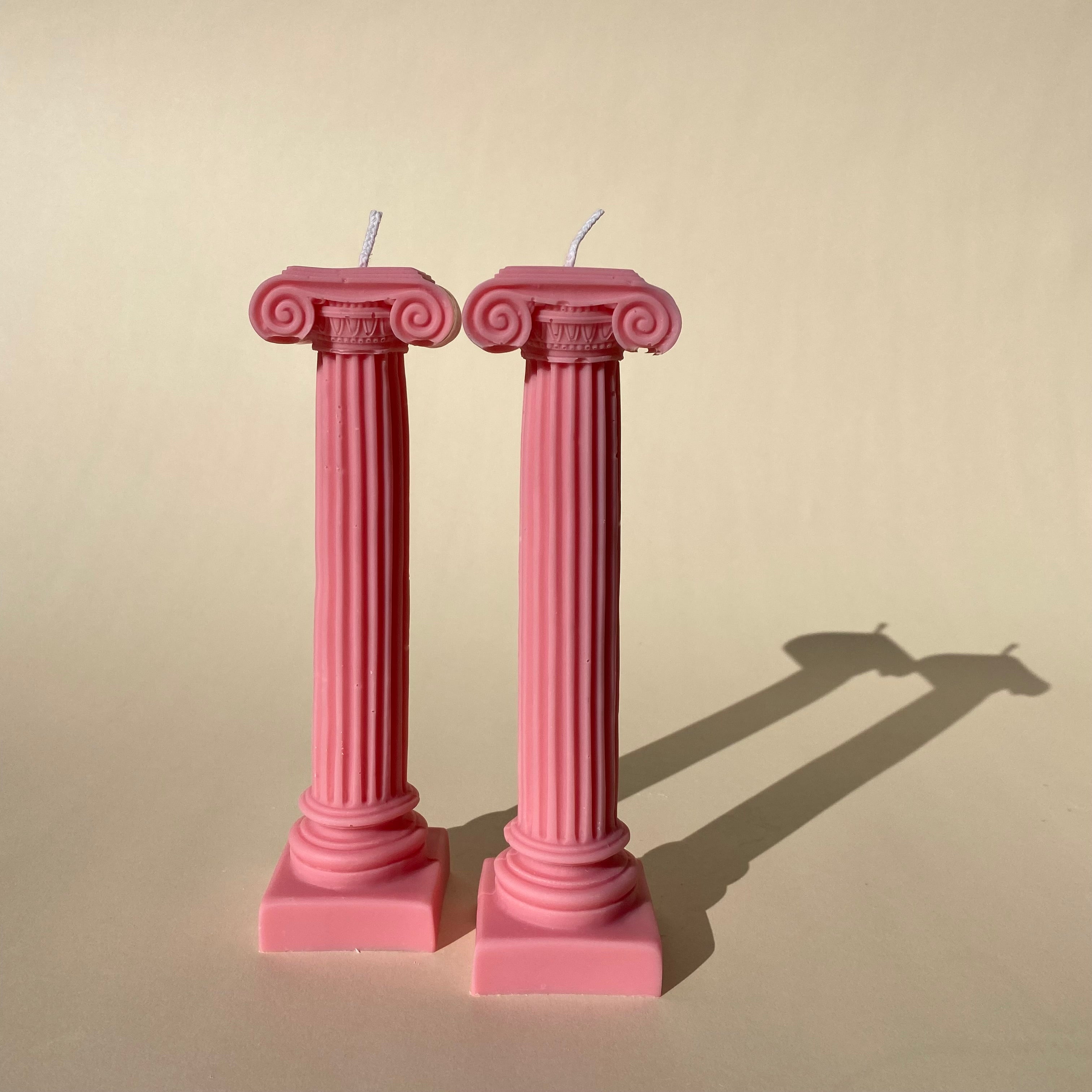 Roman Column Candle - Pink