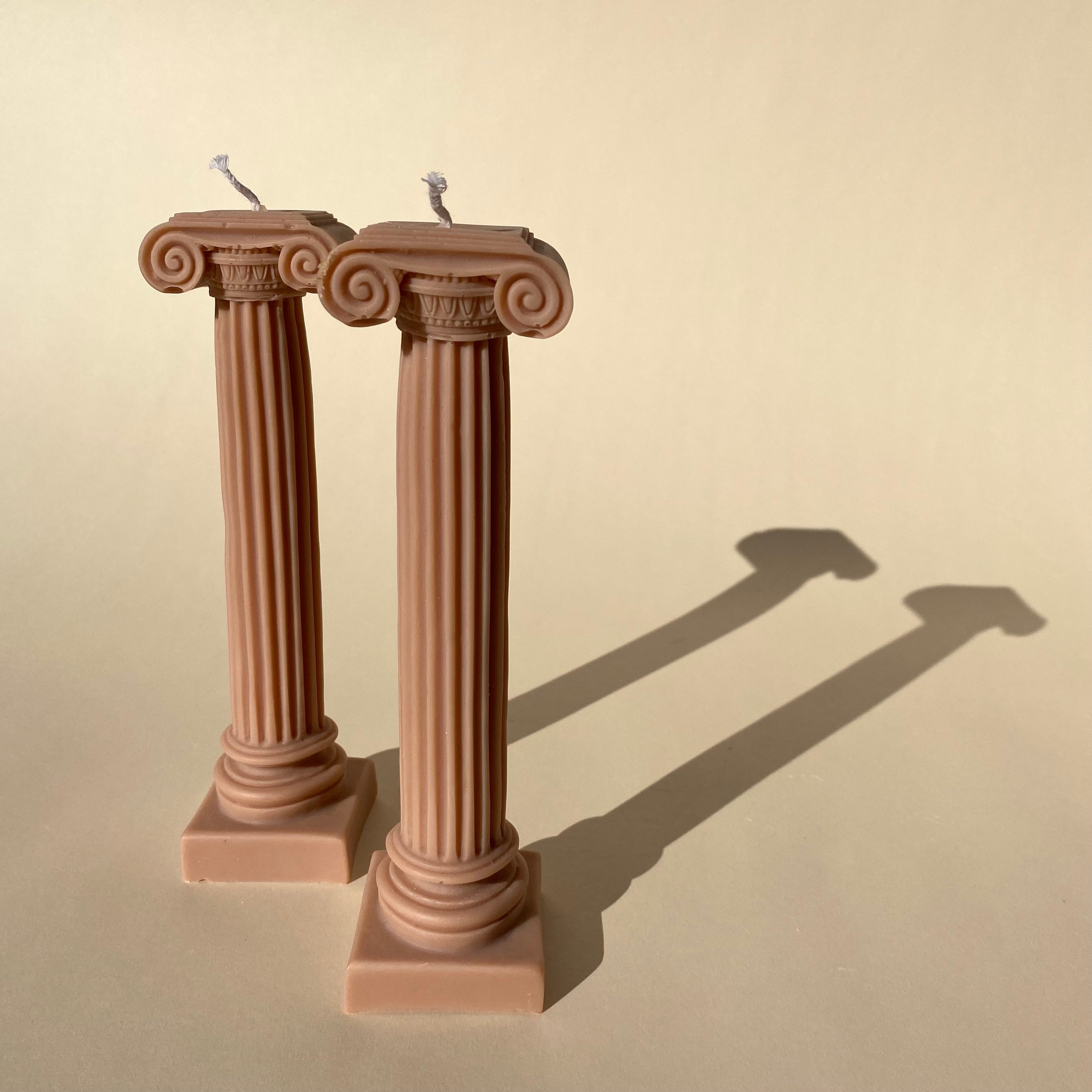 Roman Column Candle - Clay