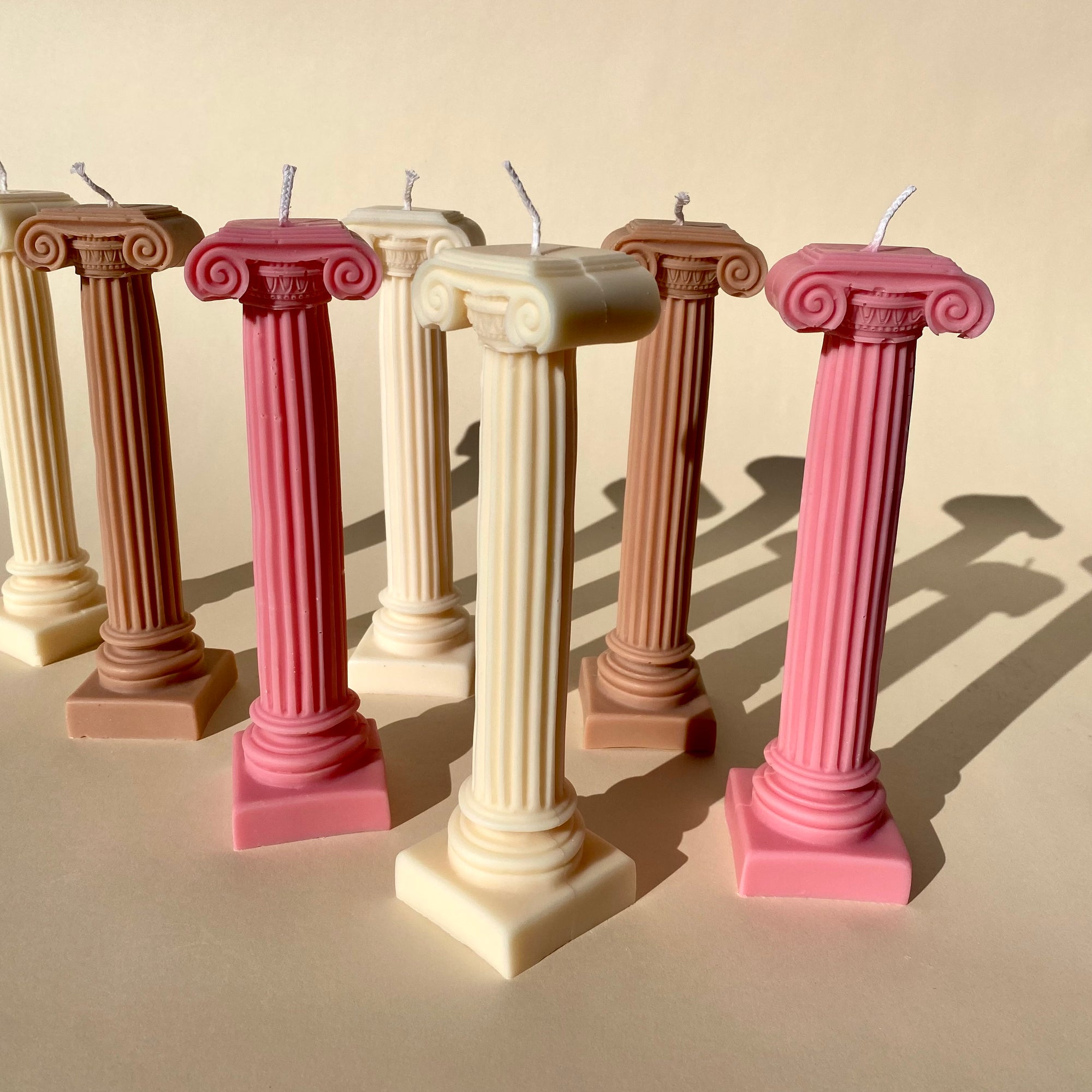 Roman Column Candle - Pink