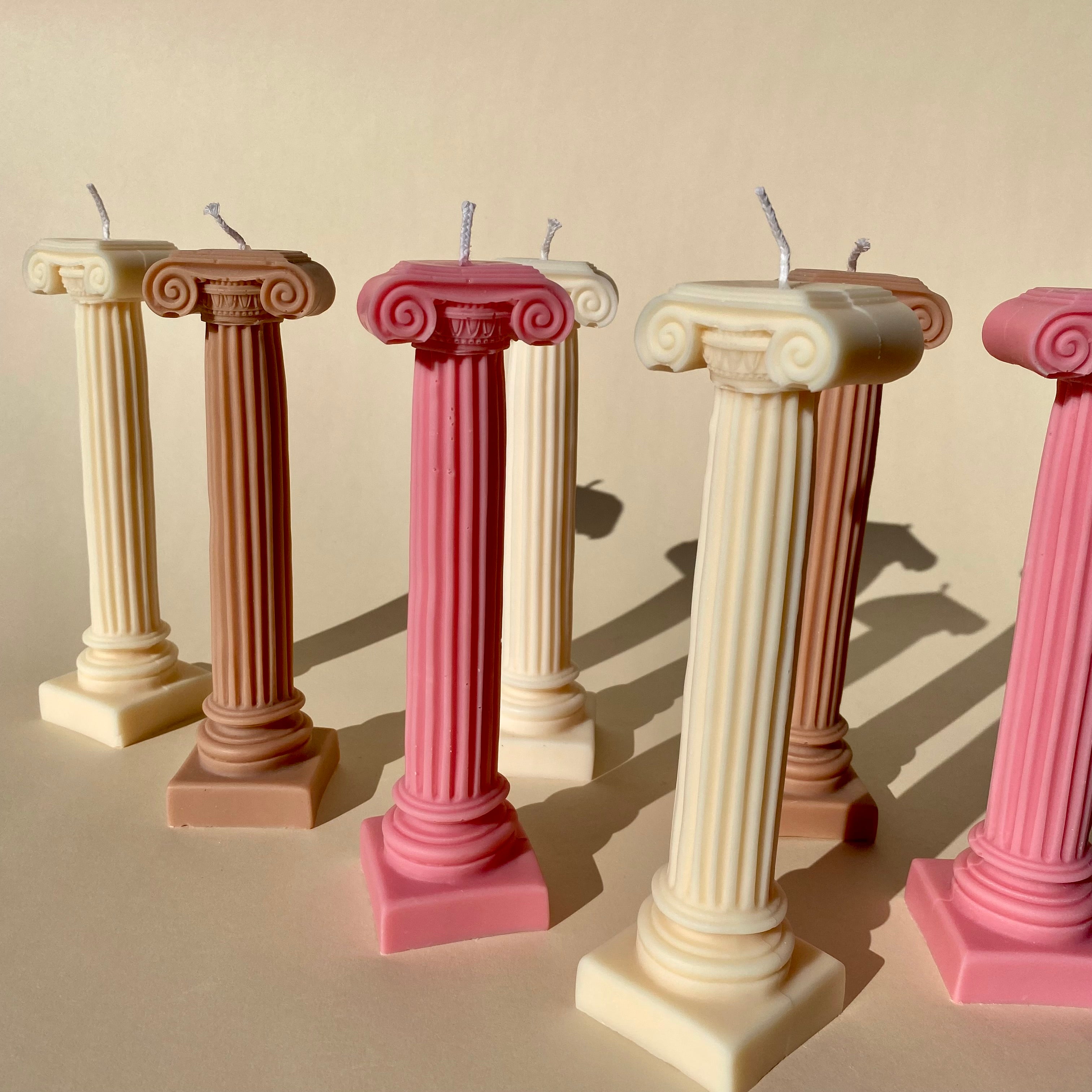 Roman Column Candle - Clay