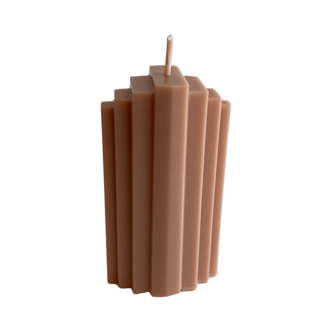 Geometric Candle - Clay