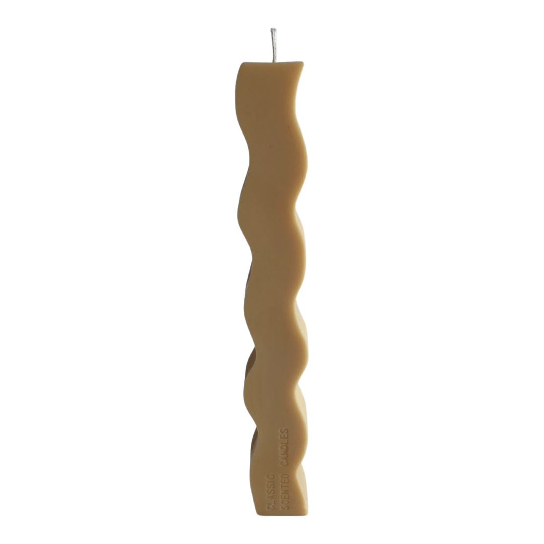 Wavy Pillar Candle - Creme