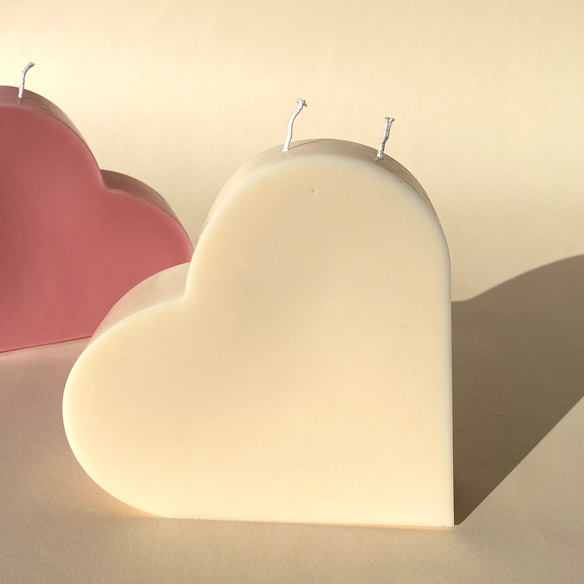 Big Heart Candle - White