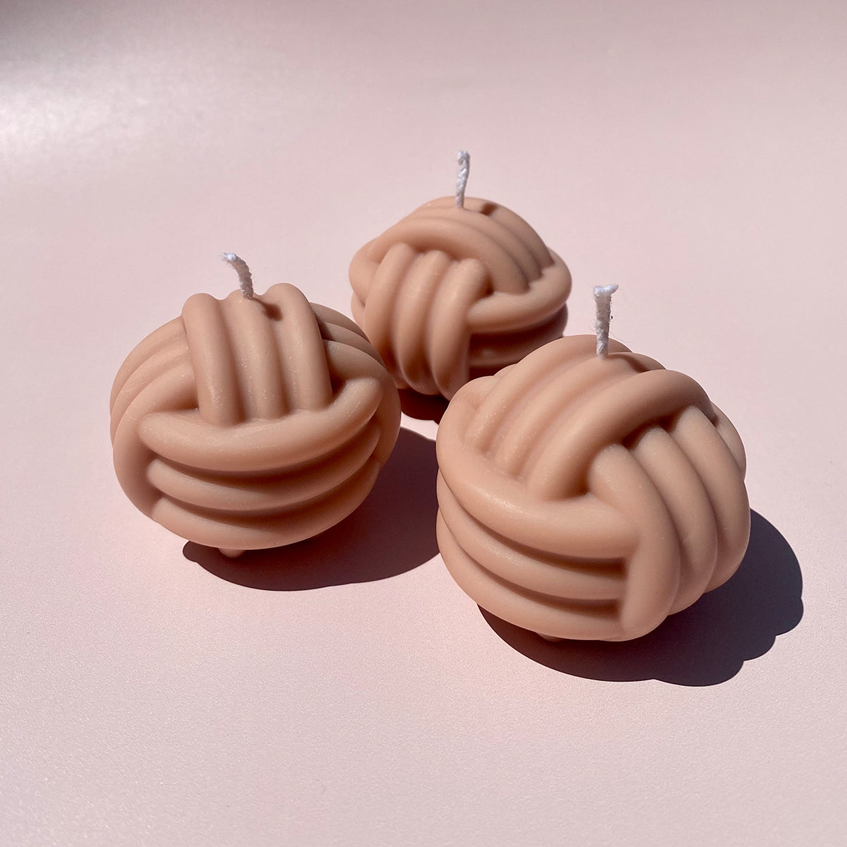 Monkey’s Fist Knot Candle - Clay
