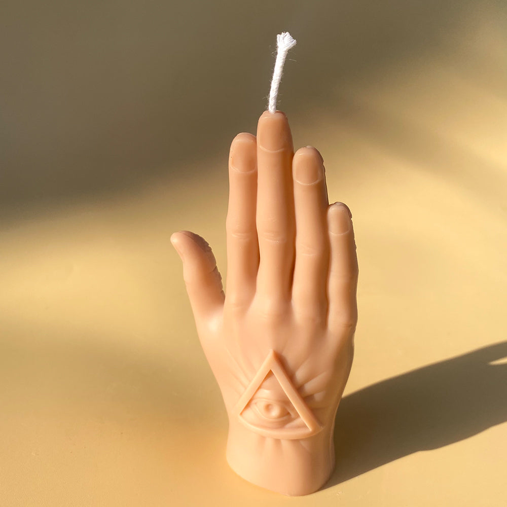 Palmistry Hand Candle - Clay