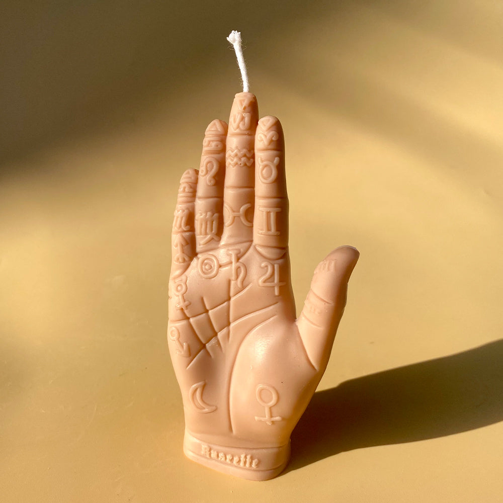 Palmistry Hand Candle - Clay