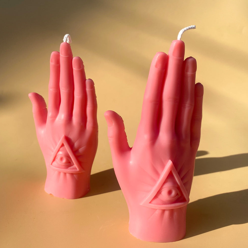 Palmistry Hand Candle - Pink