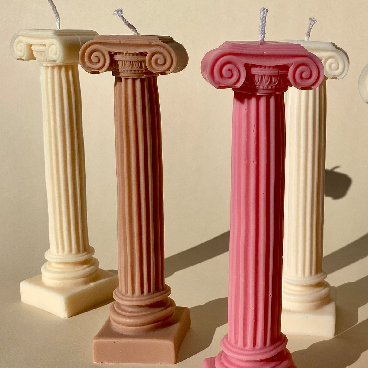 Roman Column Candle - Clay