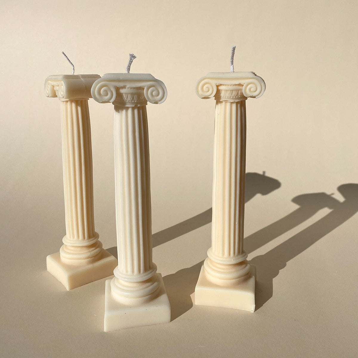 Roman Column Candle - White