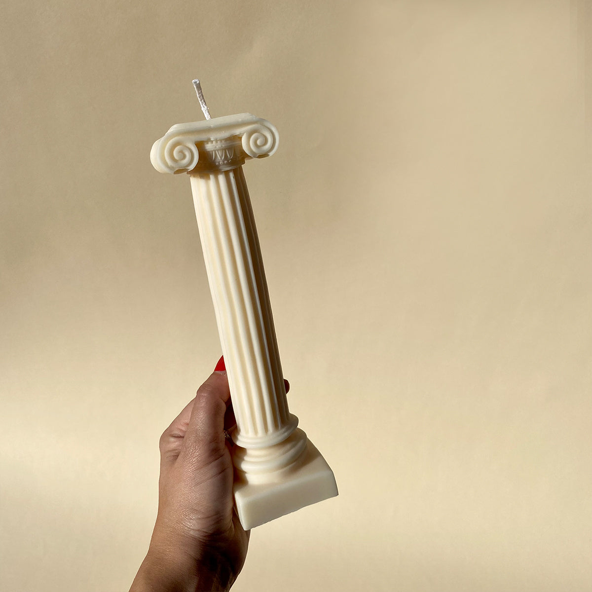 Roman Column Candle - White