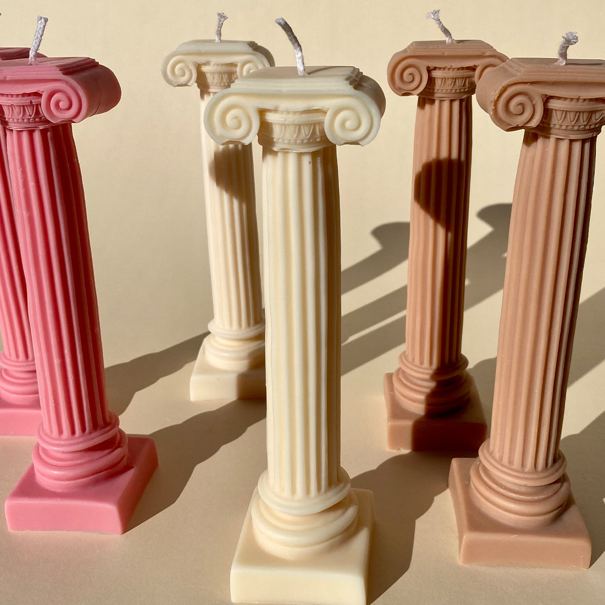 Roman Column Candle - White