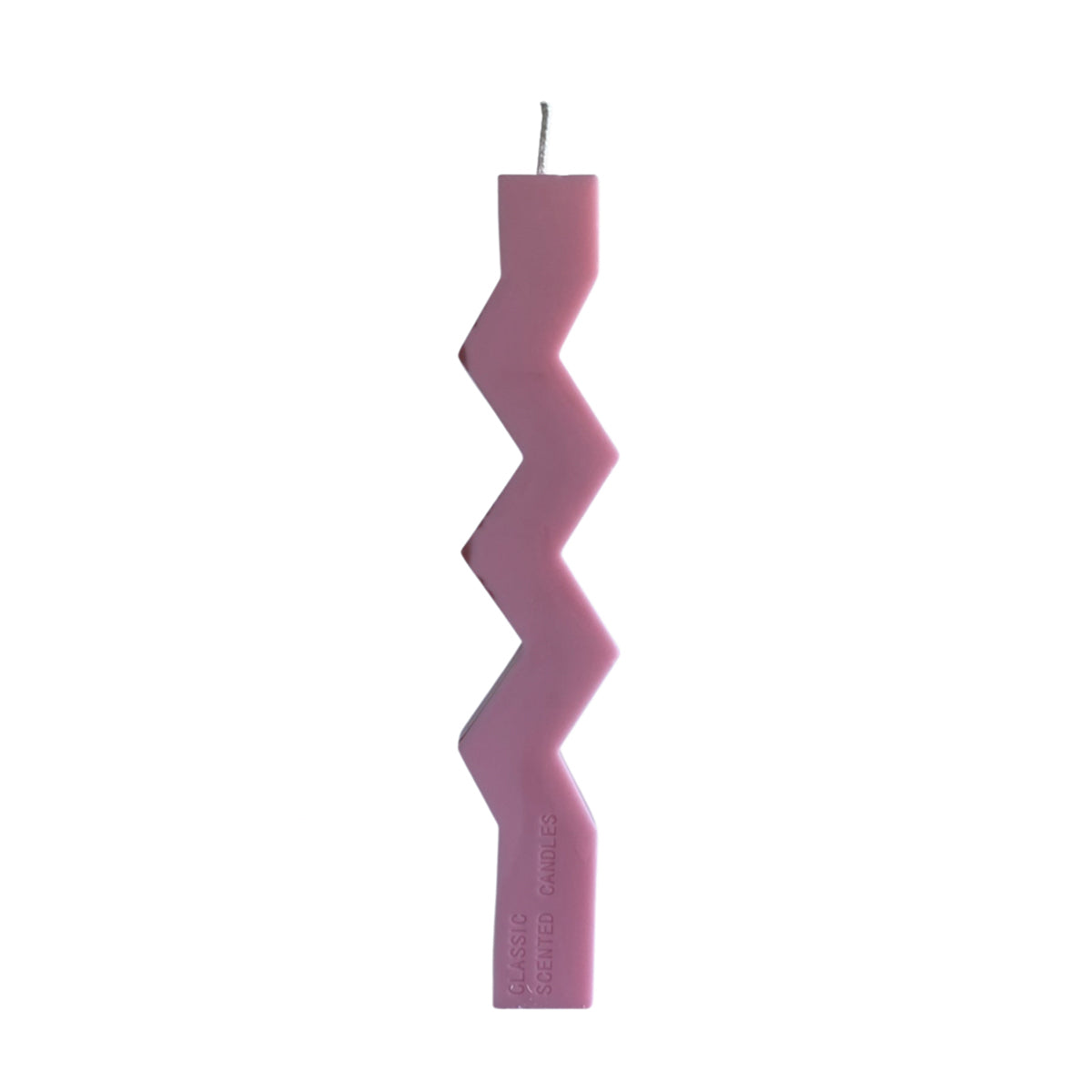 Zig Zag Pillar Candle - Bubblegum