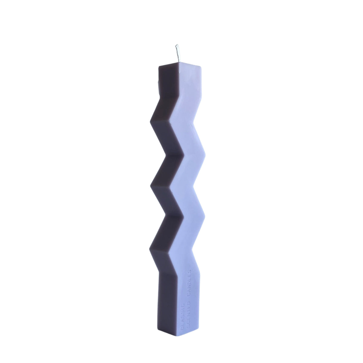 Zig Zag Pillar Candle - Lilac