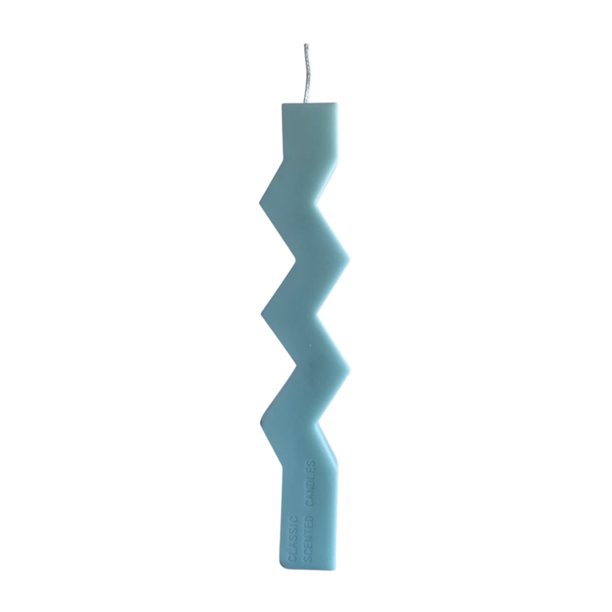 Zig Zag Pillar Candle - Sky