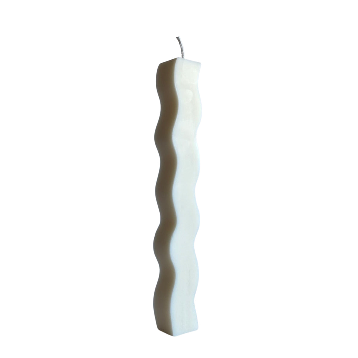 Wavy Pillar Candle - White