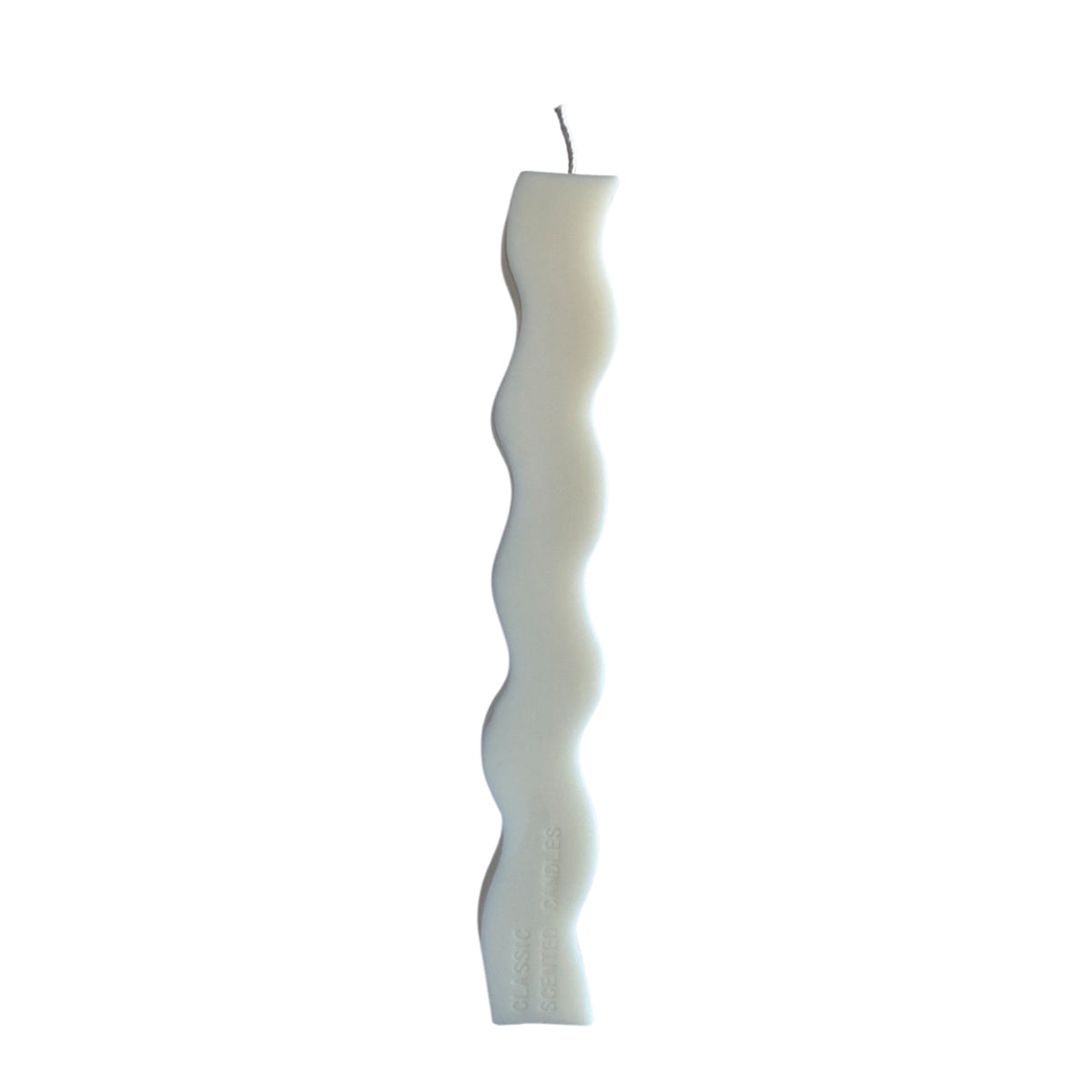 Wavy Pillar Candle - White