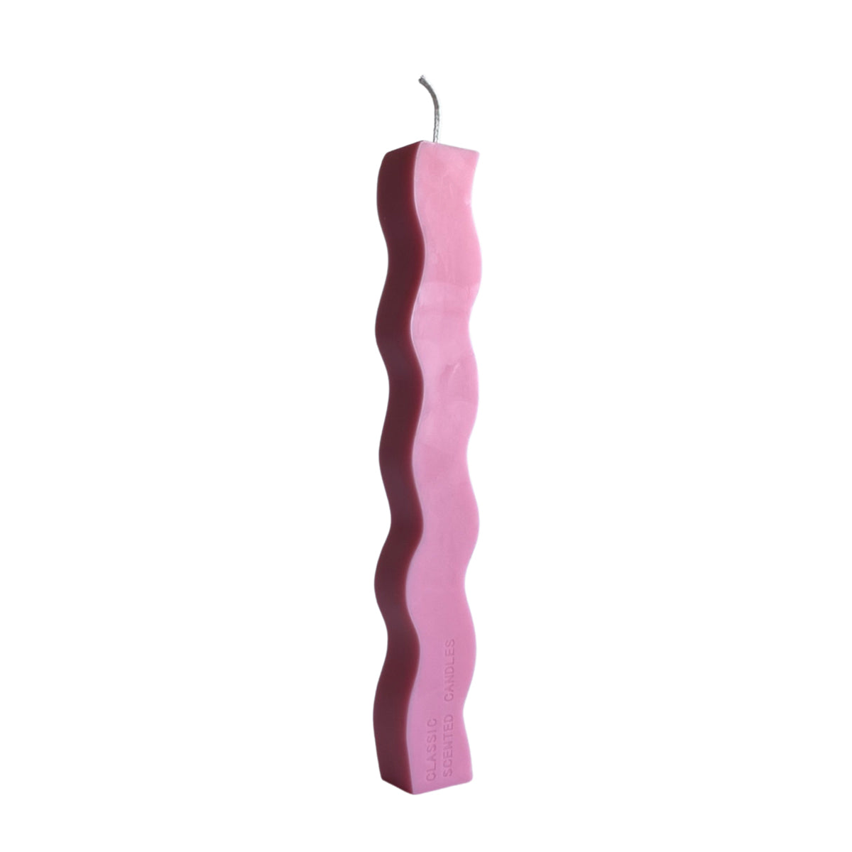 Wavy Pillar Candle - Bubblegum