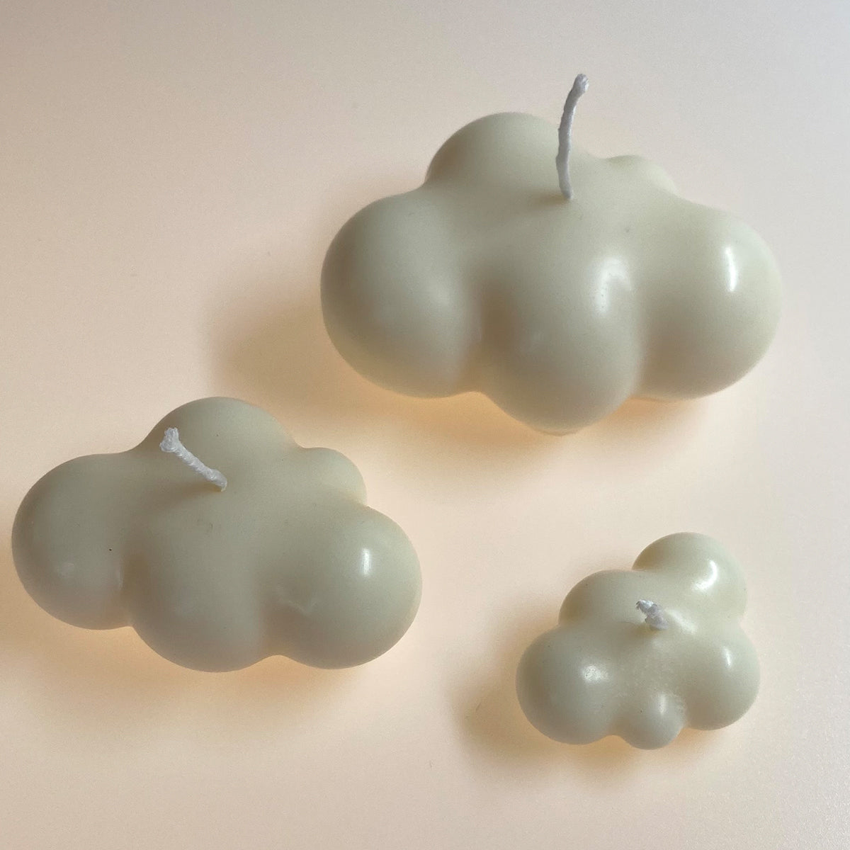 Cloud Candles Set of 3 - White