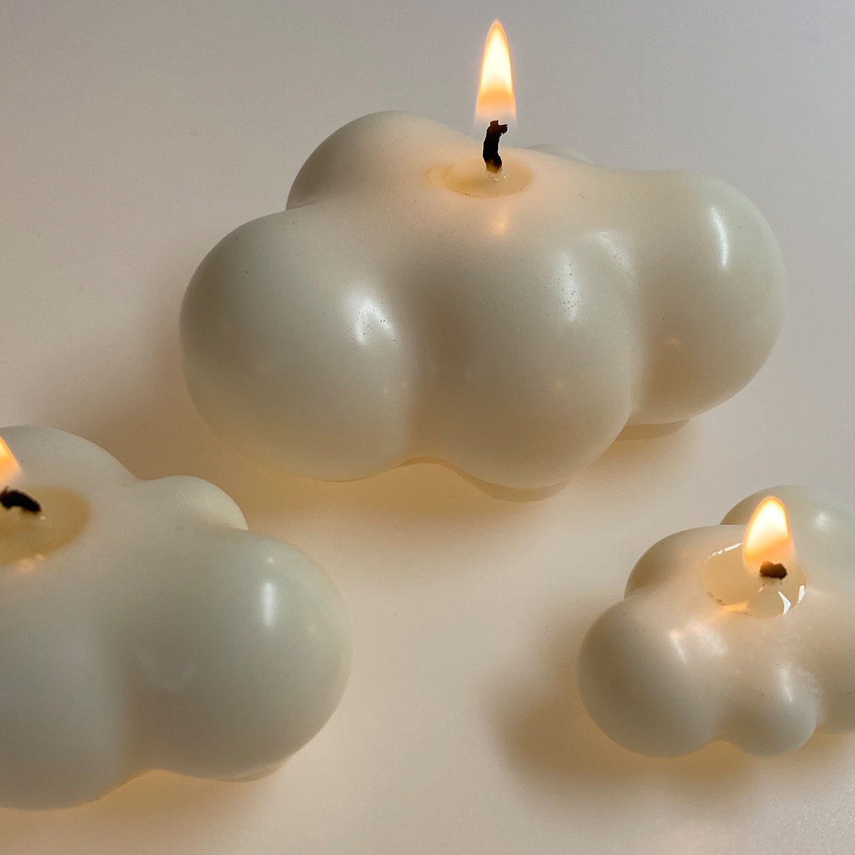 Cloud Candles Set of 3 - White