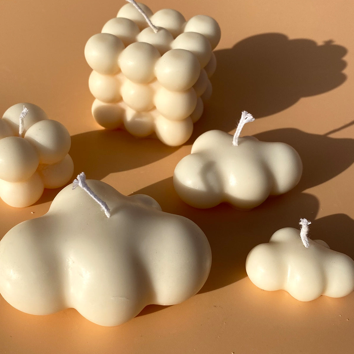 Cloud Candles Set of 3 - White