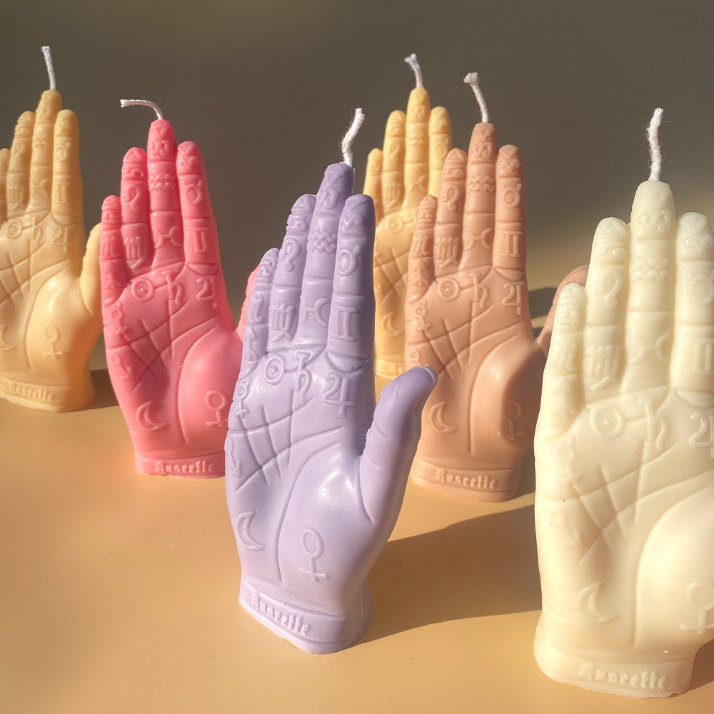 Palmistry Hand Candle - Lilac