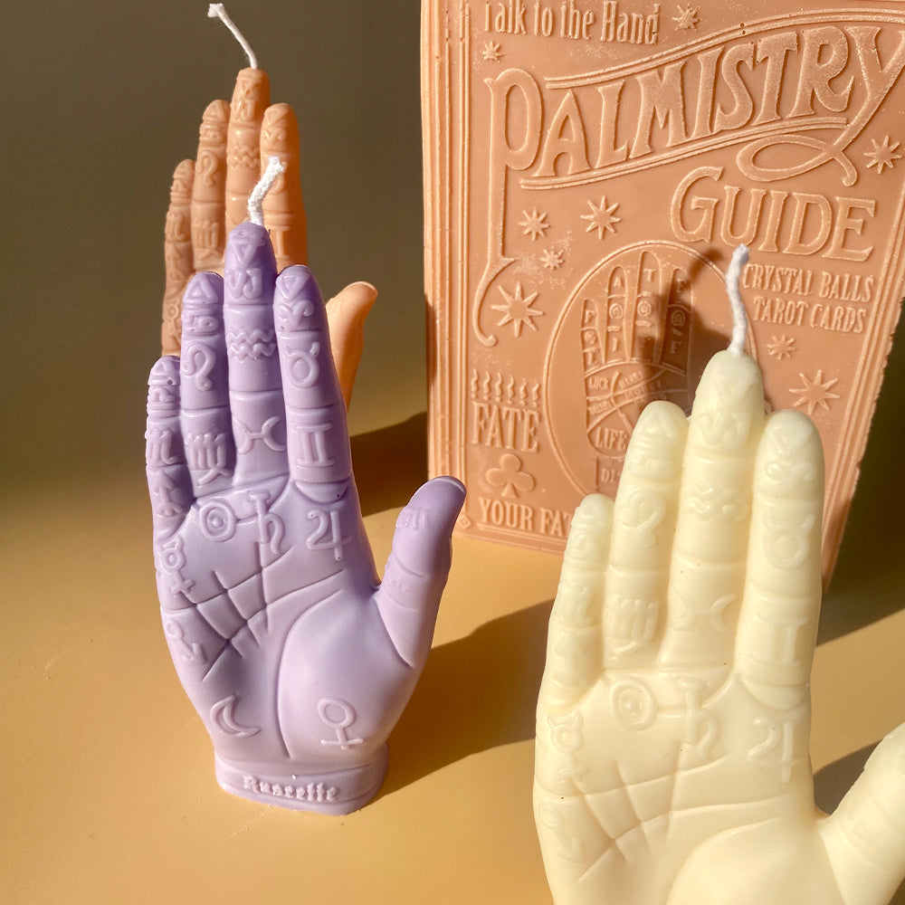 Palmistry Hand Candle - Lilac