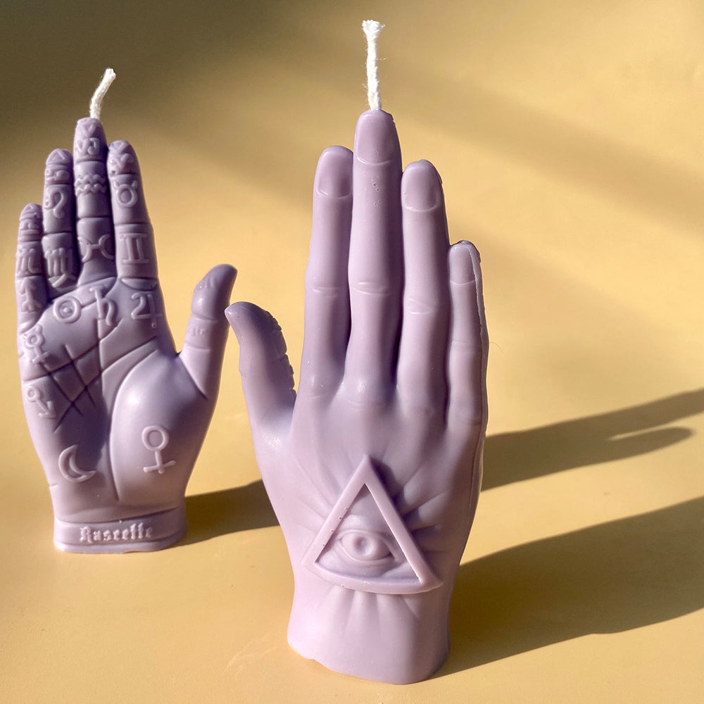 Palmistry Hand Candle - Lilac