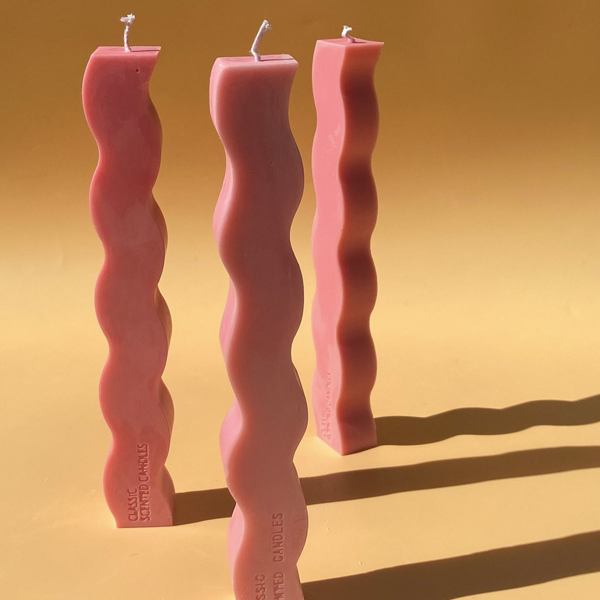 Wavy Pillar Candle - Bubblegum